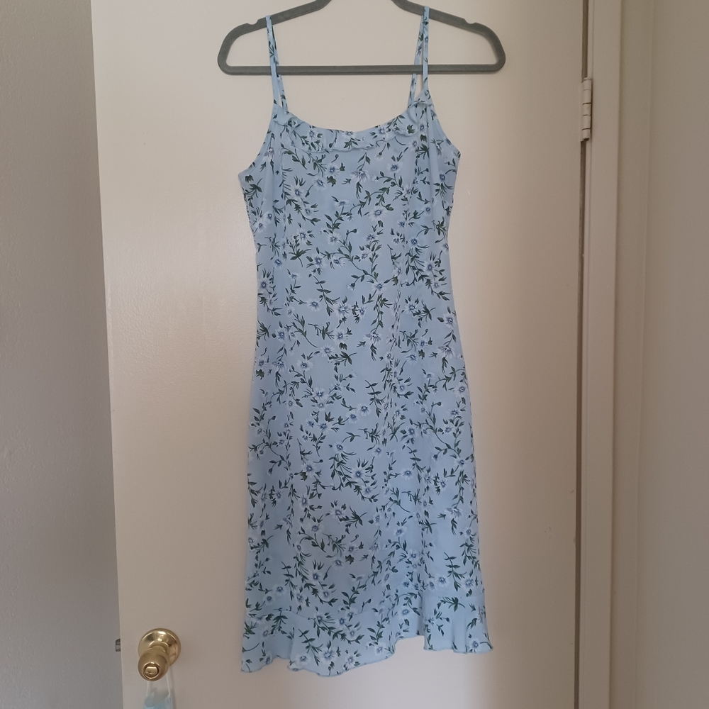 Floral Blue Midi Dress